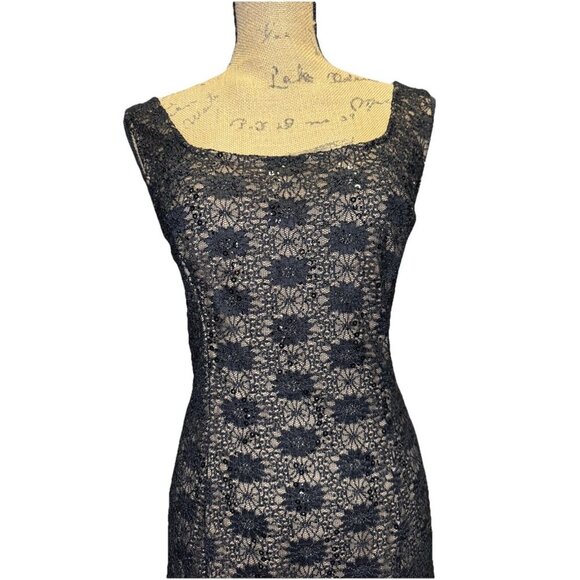 NWT ALEX EVENINGS Black Lace Shift Dress Jacket Set Formal Wedding Cocktail 14 - Picture 5 of 16